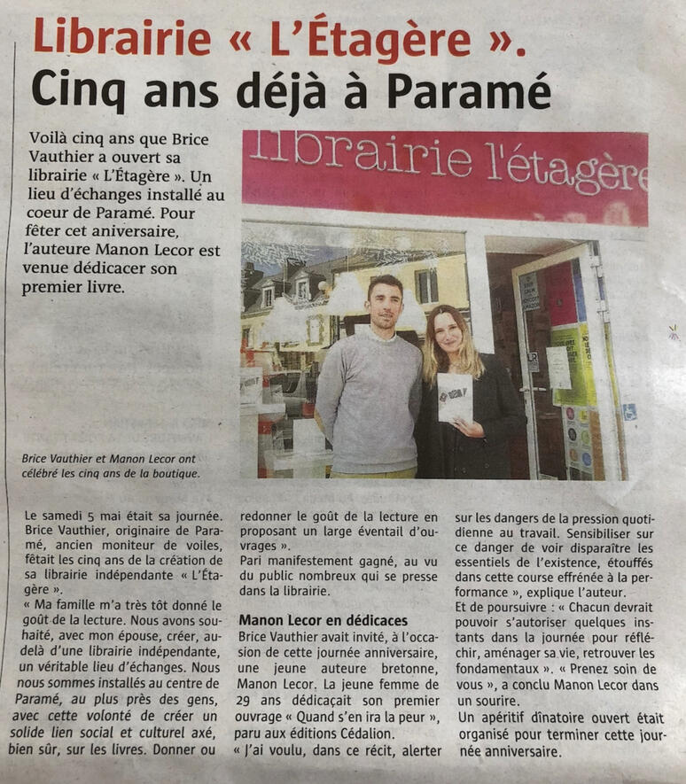 Article de presse Manon Lecor